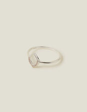 Sterling Silver-Plated Teardrop Ring, Silver (ST SILVER), large