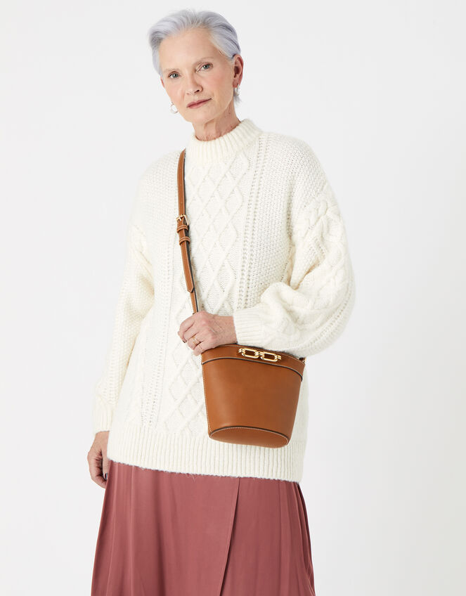 Danielle Detail Cross-Body Bag, Tan (TAN), large