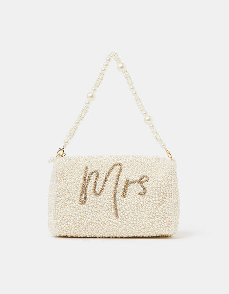 Mrs Beaded Pearl Handheld Bag, , large