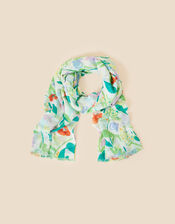Floral Lightweight Scarf in Recycled Polyester, , large