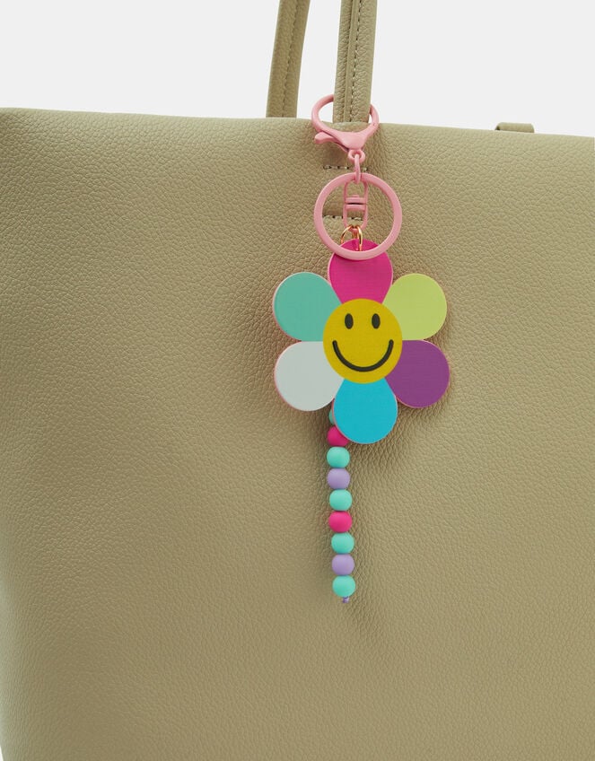 Girls Happy Flower Bag Charm, , large