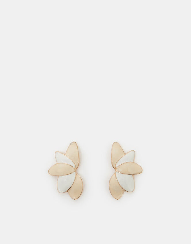 Enamel Petal Drop Earrings, , large