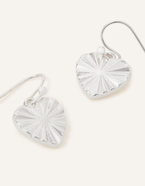 Textured Heart Short Drop Earrings, , large