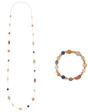 Beaded Rope Necklace with Matching Bracelet, , large