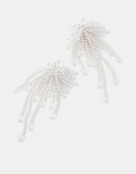 Statement Pearl Bead Drop Earrings, , large
