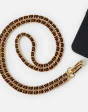 Faux Leather Chain Phone Strap, , large