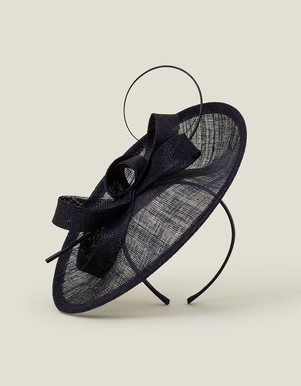 Loop Quil Disc Fascinator, Blue (NAVY), large