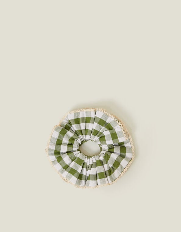 Gingham Layered Hair Scrunchie, , large