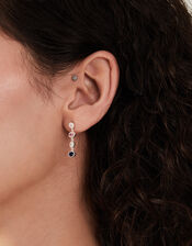 Sterling Silver-Plated Stone Drop Earrings, , large