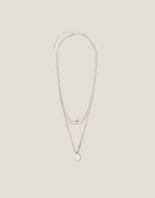 Disc Layered Pendant Necklace, , large