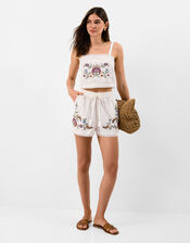 Floral Embroidered Lace Trim Cami Top, Ivory (IVORY), large