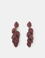Enamel Willow Leaf Drop Earrings, , large