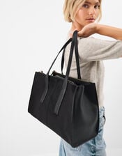 Double Zip Laptop Shoulder Bag, , large