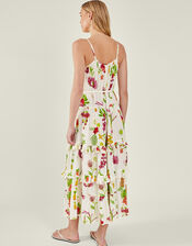 Botanical Strap Dress, White (WHITE), large