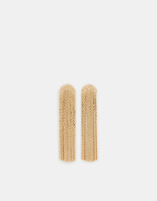 Snake Chain Fringe Drop Earrings, , large
