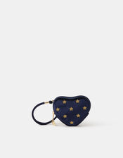 Star Embroidered Heart Coin Purse, , large
