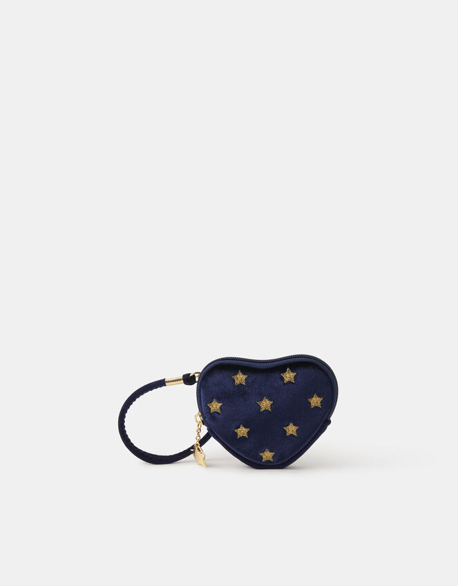 Star Embroidered Heart Coin Purse, , large