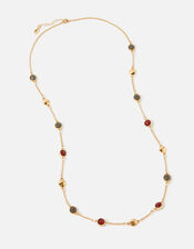 Berry Blush Gem Station Necklace, Red (BERRY), large