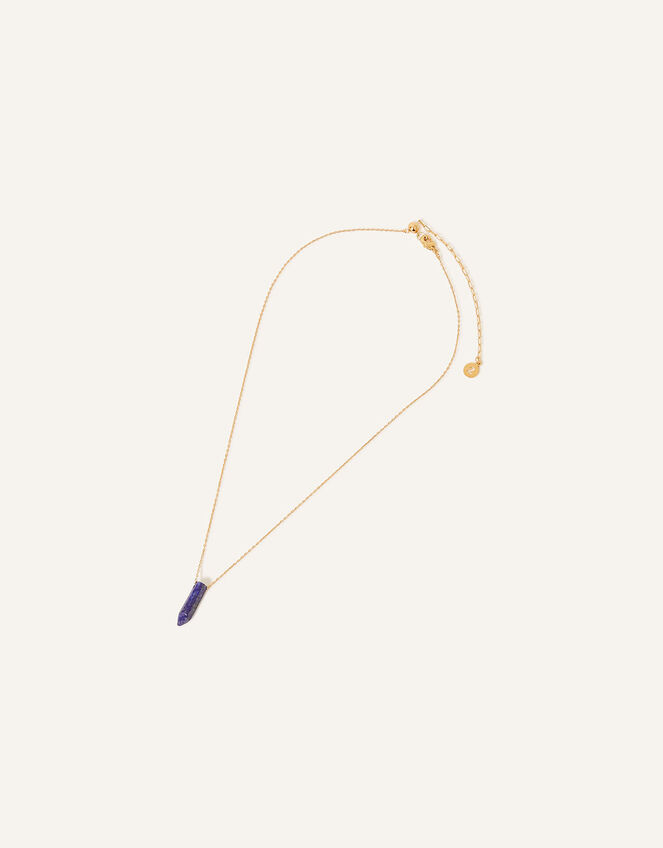 14ct Gold-Plated Rough Cut Lapis Lazuli Shard Necklace, , large