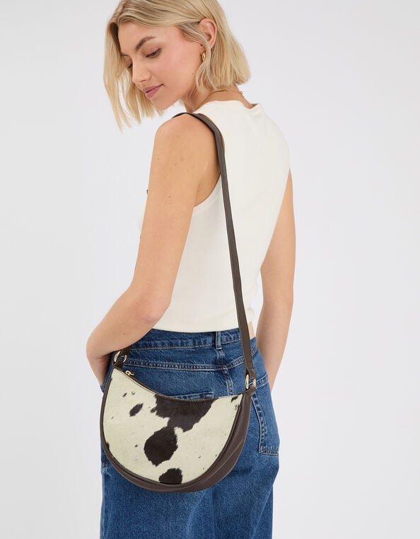 Leather Sling Crossbody Bag, , large