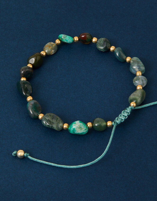 14ct Gold-Plated Stone Beaded Bracelet, , large