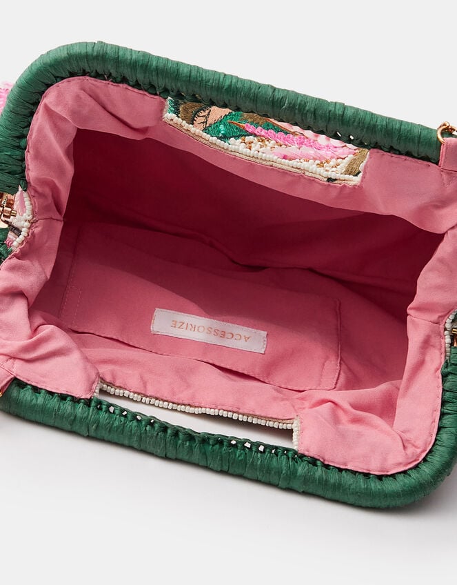 Tropical Embellished Crossbody Bag, , large