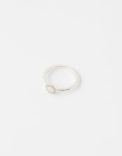 Pave Cut Out Circle Ring, White (CRYSTAL), large