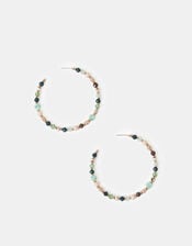 Large Bead Hoop Earrings, , large
