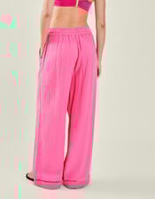 Crinkle Wide Leg Trousers, Pink (PINK), large