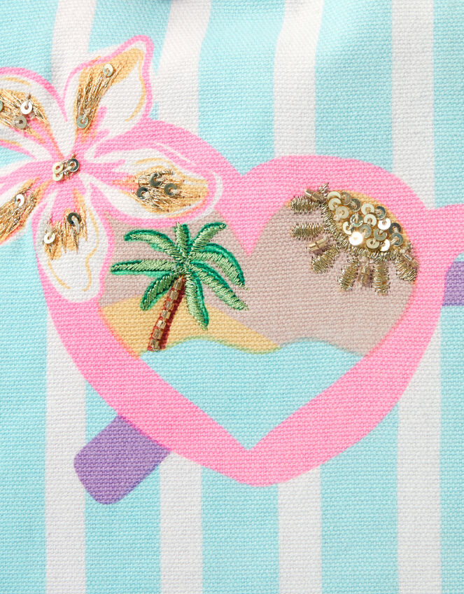 Girls Embellished Sunglasses Shopper Bag, , large