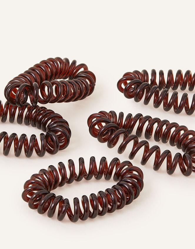 Telephone Hairband 5 Pack, Brown (BROWN), large