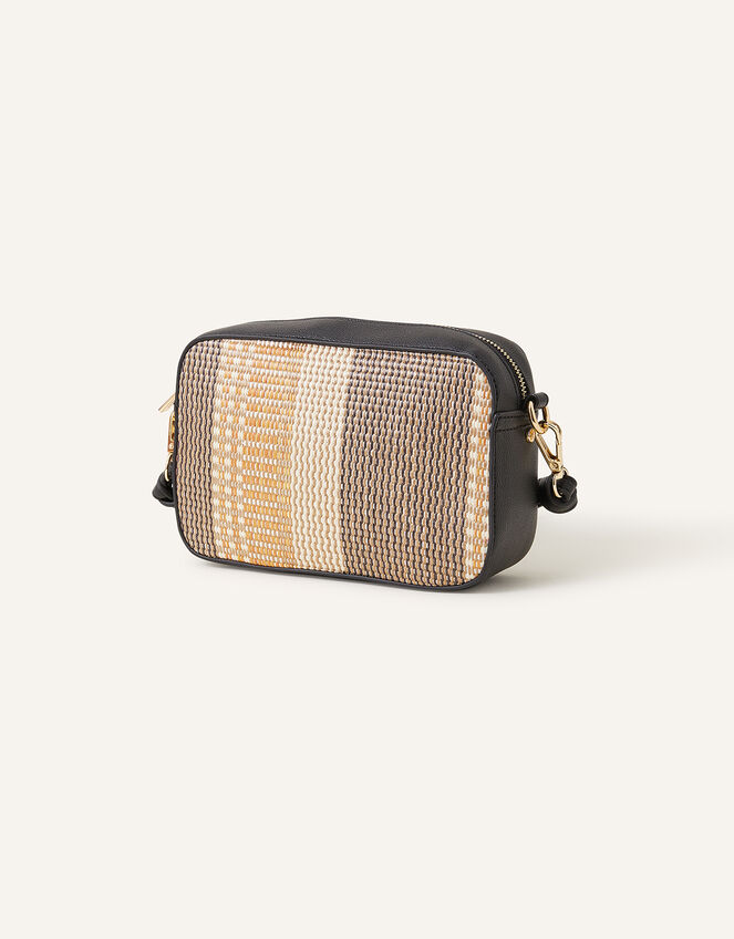 Raffia Stripe Cross-Body Bag, , large