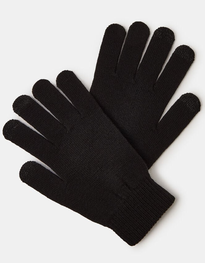 Super-Stretchy Touchscreen Gloves, Black (BLACK), large