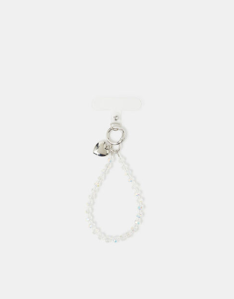 Iridescent Beaded Wrist Phone Strap, , large