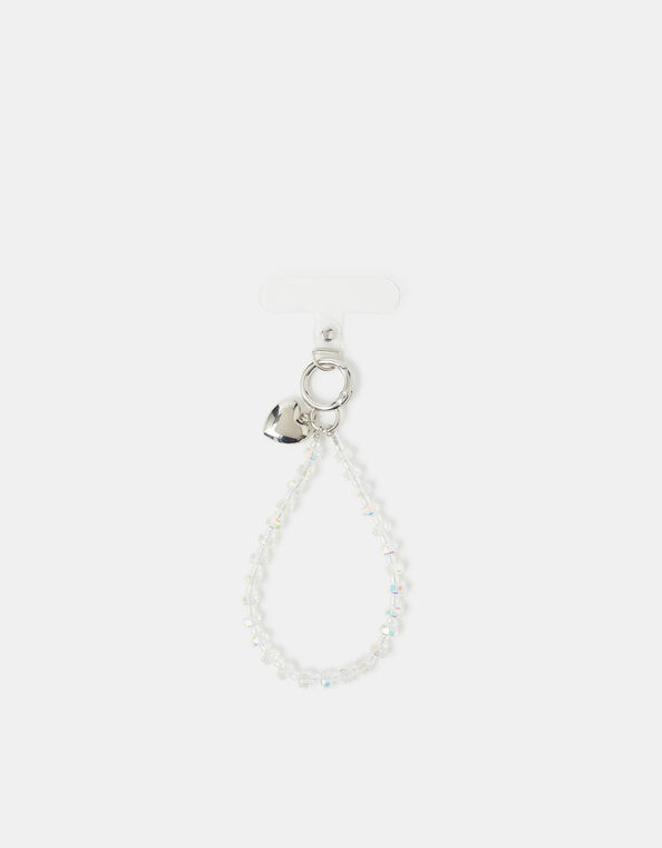 Iridescent Beaded Wrist Phone Strap, , large