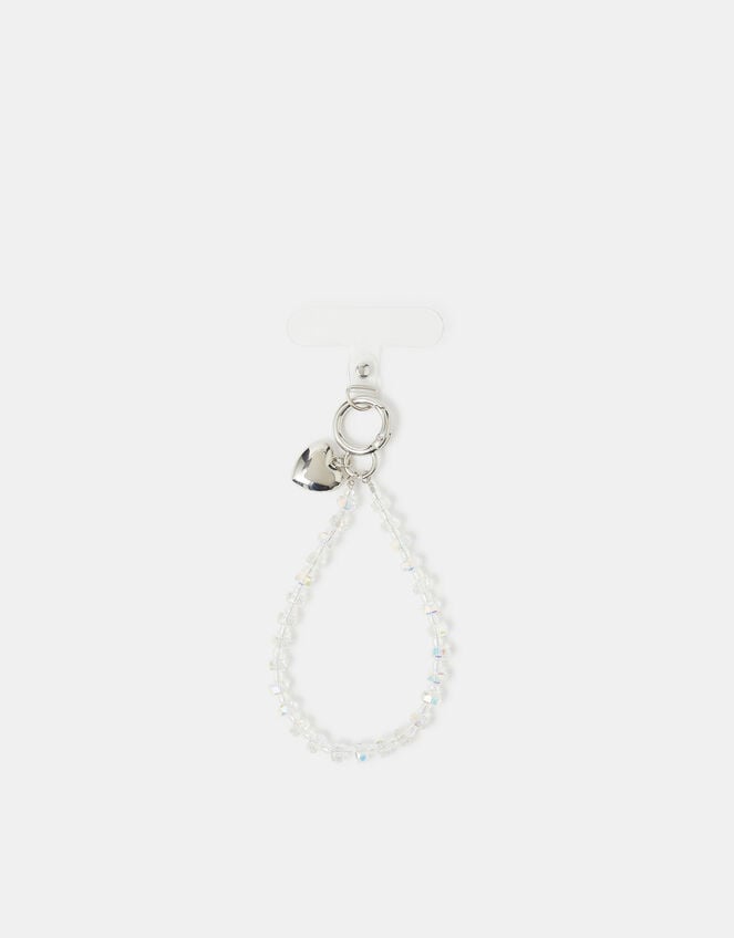 Iridescent Beaded Wrist Phone Strap, , large