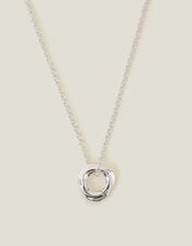 Sterling Silver-Plated Chunky Pendant Necklace, , large