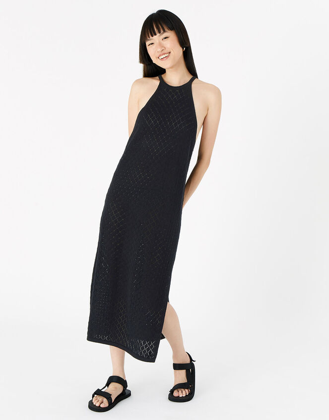 Knit Midi Dress , Black (BLACK), large