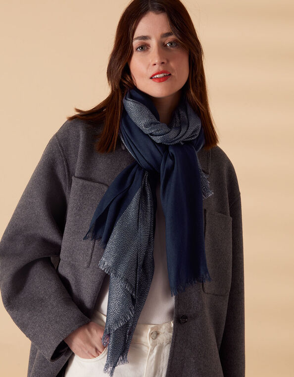 Occasion Scarf, Blue (NAVY), large