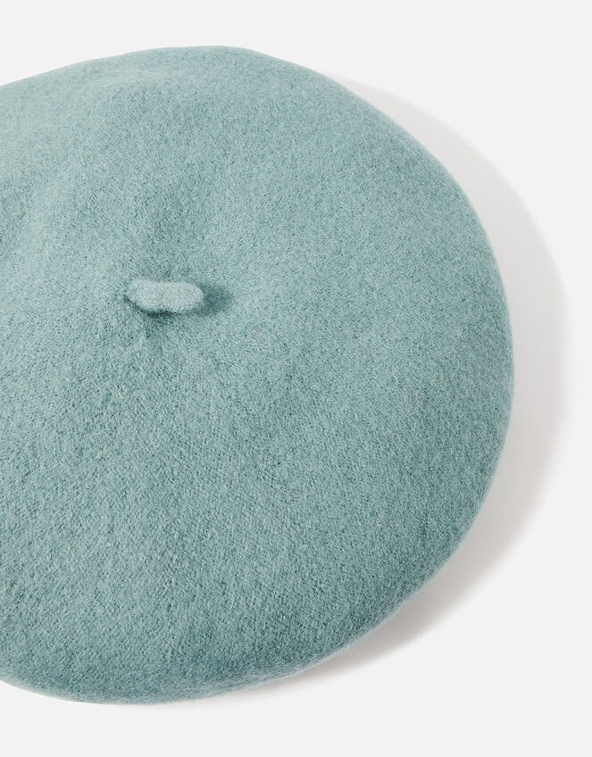 Beret Hat in Pure Wool, Duck Egg (DUCK EGG), large