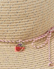 Cherry Charm Floppy Hat, Natural (NEUTRAL), large
