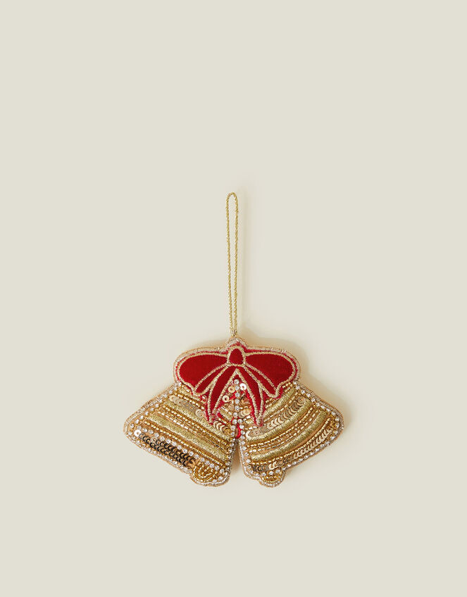 Embroidered Bells Christmas Tree Decoration, , large