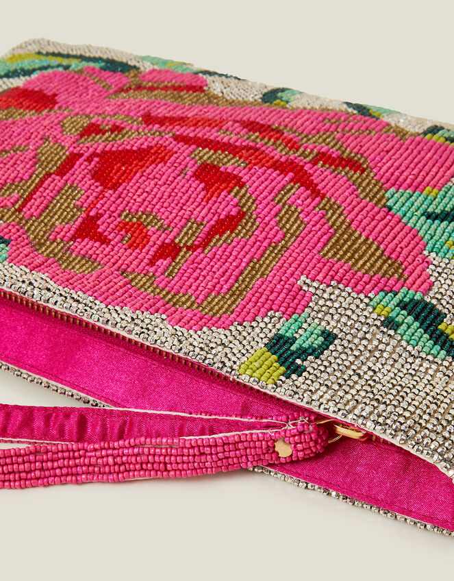 Hand Beaded Rose Clutch, , large