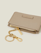 Faux Leather Key Chain Purse, Mink (MINK), large