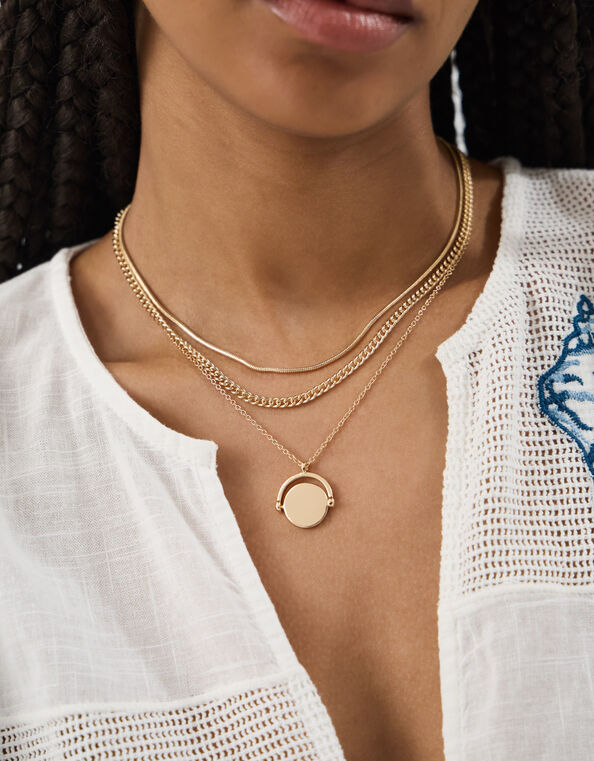 3-Pack Spinner Pendant Necklaces, , large