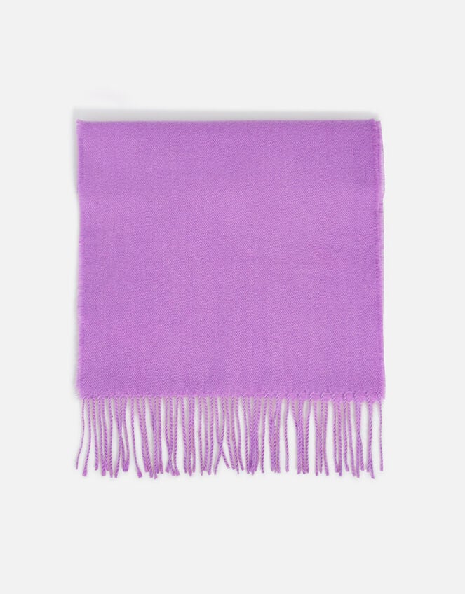 Plain Tassel Scarf, Purple (PURPLE), large