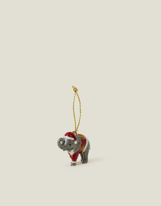 Elephant Santa Christmas Tree Decoration, , large