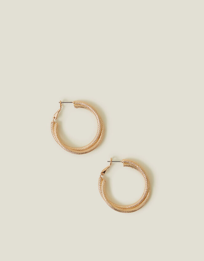 Twist Texture Hoop Earrings, , large