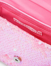 Girls Floral Embroidered Sequin Bag, , large