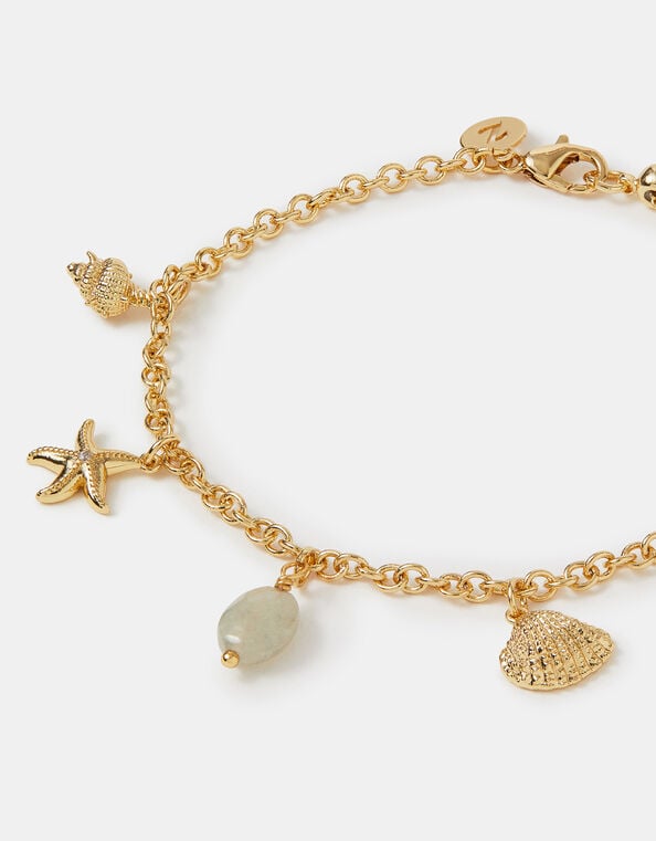 14ct Gold-Plated Ocean Charm Bracelet, , large